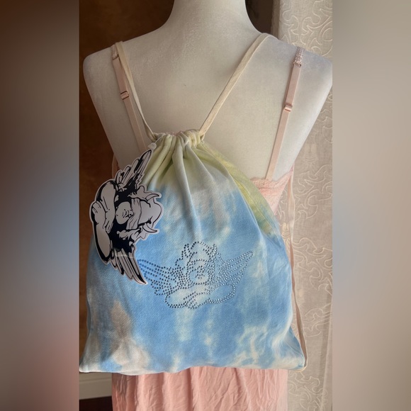 NWT UNRELEASED BOYS LIE Rhinestone Tie Dye DrawString Bag and sticker - Picture 2 of 5